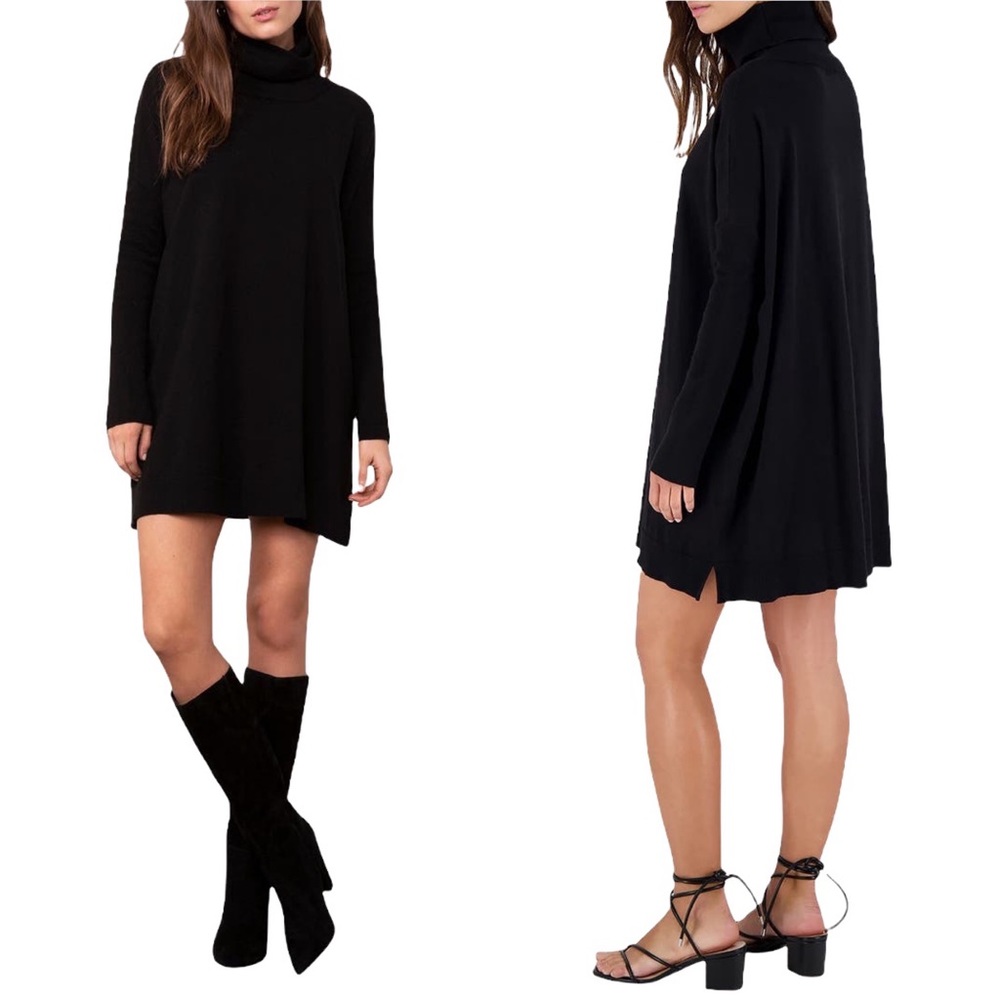 BB Dakota Steve Madden Hug Me Tight Turtleneck Long Sleeve Sweater Dress Black M